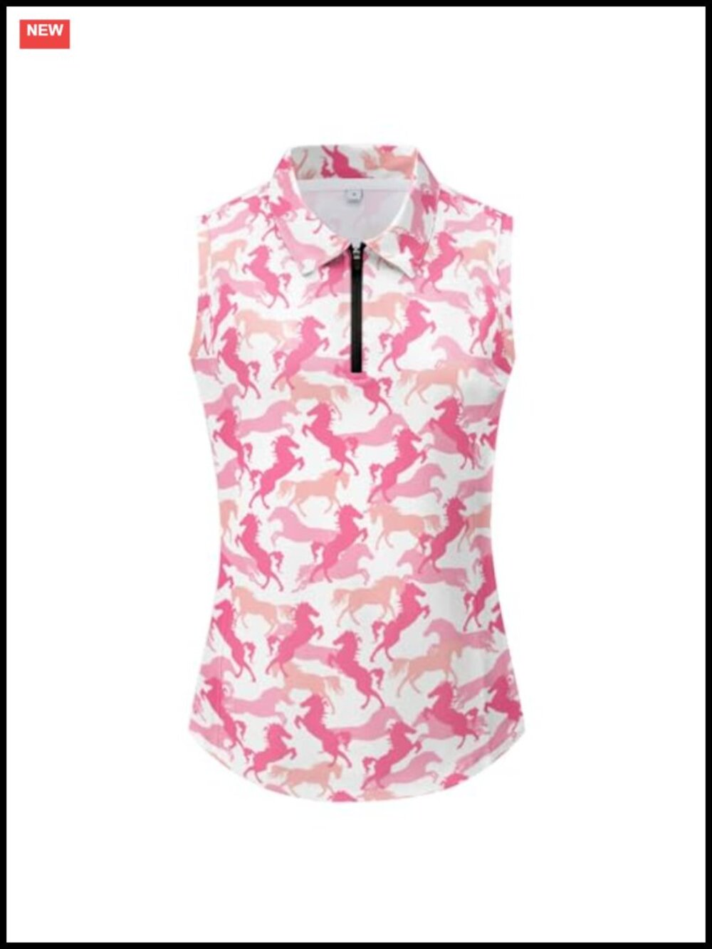 Womens Sleeveless Zip Polo Tank Top Quick Dry Golf Tennis Shirt